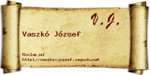Vaszkó József névjegykártya